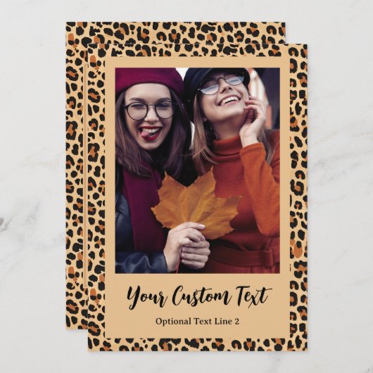 Autumn Leopard Print met aangepaste foto Aankondiging (Voorkant / Achterkant)