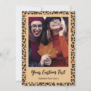 Autumn Leopard Print met aangepaste foto Aankondiging