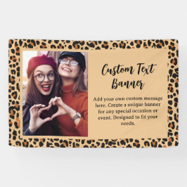 Autumn Leopard Print met aangepaste foto Spandoek