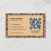 Autumn Leopard Print met aangepaste foto Visitekaartje (Achterkant)