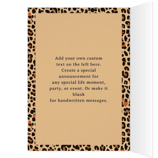 Autumn Leopard Print met aangepaste fotokaart (Binnen (Links))