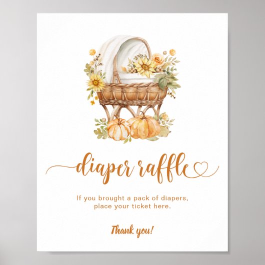 Autumn Little Pumpkin Luier Raffle Poster (Voorkant)