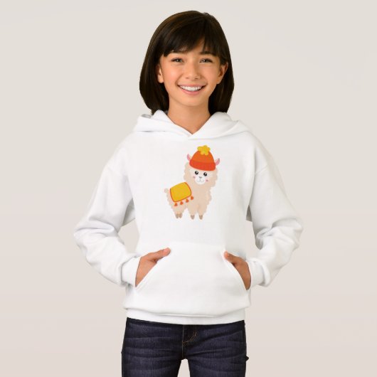 Autumn Llama, Cute Llama, Alpaca, Llama met Pet (Voorkant volledig)