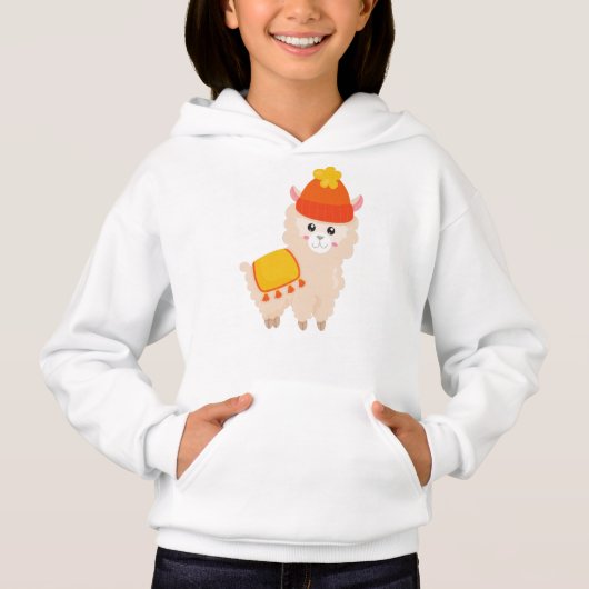 Autumn Llama, Cute Llama, Alpaca, Llama met Pet (Voorkant)
