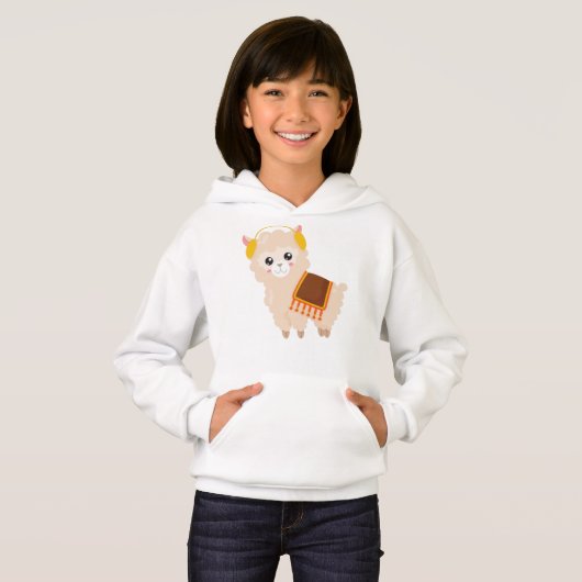 Autumn Llama, Cute Llama, Cute Alpaca, Ear Muffs (Voorkant volledig)