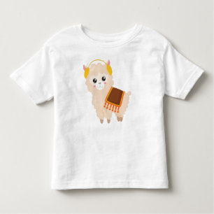 Autumn Llama, Cute Llama, Cute Alpaca, Ear Muffs Kinder Shirts