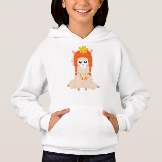 Autumn Llama, Cute Llama, Llama met Pet, Alpaca (Voorkant)