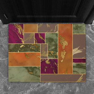 Autumn Luxury Geometrische gouden handdoepering Deurmat