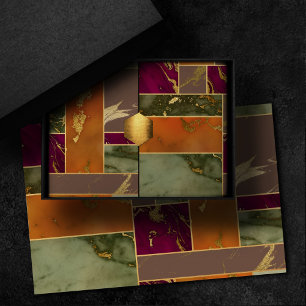 Autumn Luxury   Geometrische gouden handdoepering Tissuepapier