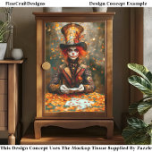 Autumn Mad Hatter Playing Cards DW8A Decoupage Tissuepapier
