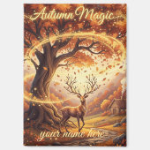 Autumn Magic Forest Deer Personalized Magnet (Recto)