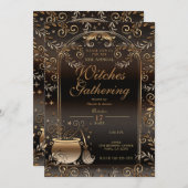 Autumn Magic Whimsical Herfst Heksen Bijeenkomst Kaart (Voorkant / Achterkant)