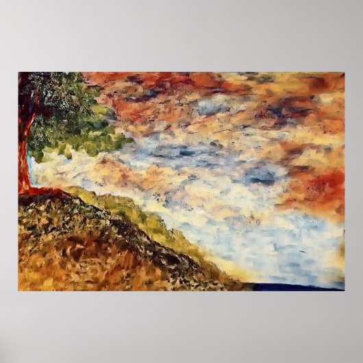 Autumn Magical Forest Landscape Illustration Poster (Voorkant)