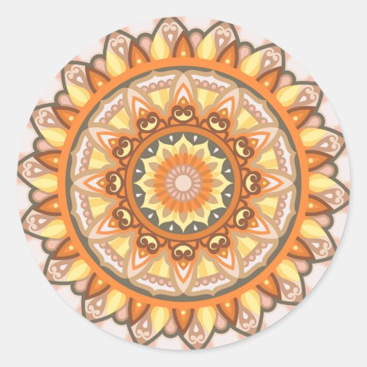 Autumn Mandala Ronde Sticker (Voorkant)