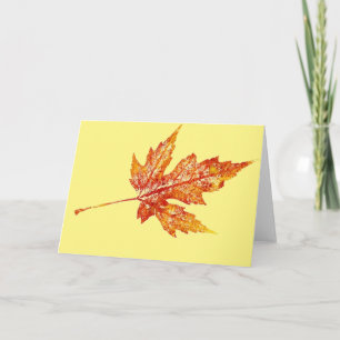 "Autumn Maple #2 on Yellow" Wenskaart land Kaart