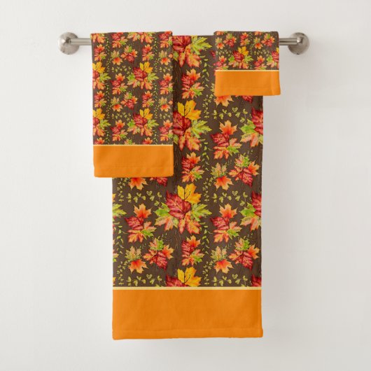 Autumn maple-bladpatroon badhanddoekset bad handdoek (Insitu)