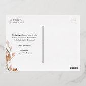 Autumn Maple laat Happy Thanksgiving-foto achter Folie Feestdagen Briefkaart (Achterkant)