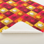 Autumn Maple laat helder patchwork over Sherpa Deken (3/4)