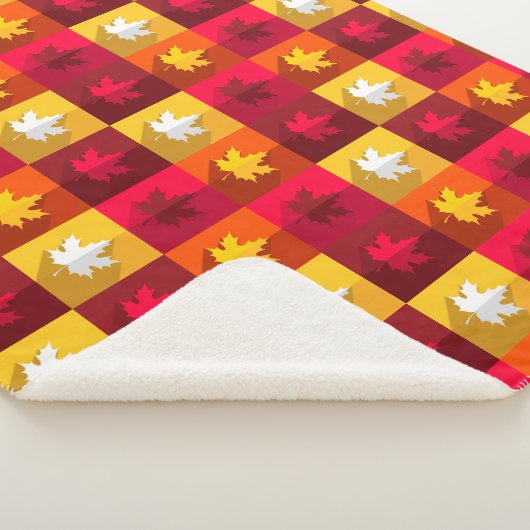 Autumn Maple laat helder patchwork over Sherpa Deken (3/4)