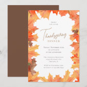 Autumn Maple laat Thanksgiving eten Kaart (Voorkant / Achterkant)