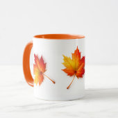 Autumn Maple Leaf Artistic Coffee Mug with Orange  (Devant gauche)