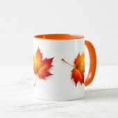 Autumn Maple Leaf Artistic Coffee Mug with Orange  (Devant droit)