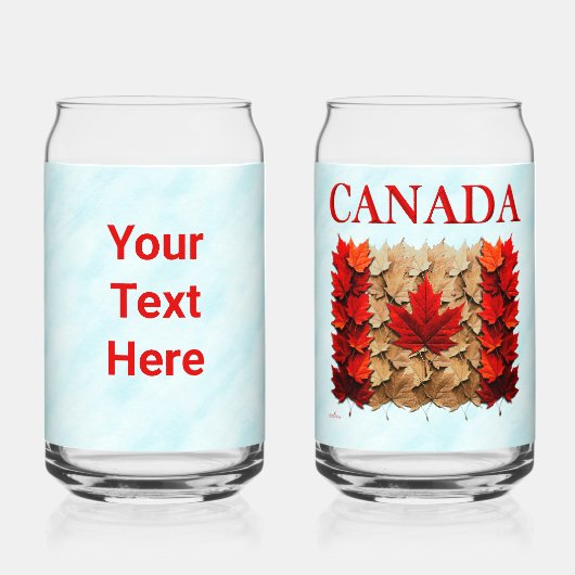Autumn Maple Leaf Canadian Flag Blikvorm Glas (Achterkant)