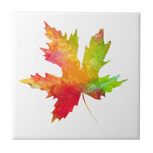 Autumn Maple Leaf Ceramic Tile Tegeltje (Voorkant)