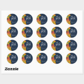 Autumn Maple Leaf Dank u Sticker Navy Blue (Vel)