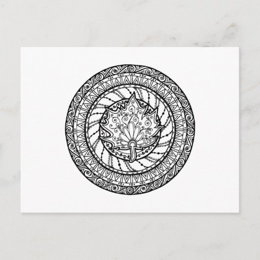 Autumn Maple Leaf Doodle Briefkaart (Voorkant)