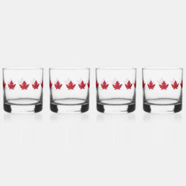 Autumn Maple Leaf Glass Drinkware Set Whisky Glas