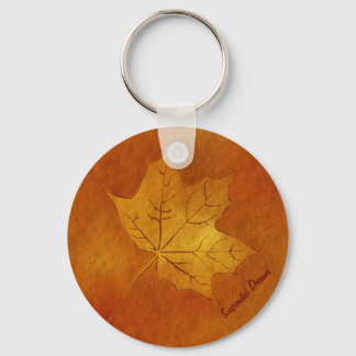 Autumn Maple Leaf in Gold Sleutelhanger