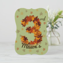 Autumn Maple Leaf Oranje Brown Yellow 3rd Birthday