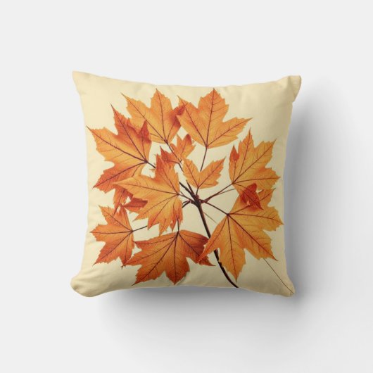 Autumn Maple Leaf Print: Fall Foliage Kussen (Voorkant)
