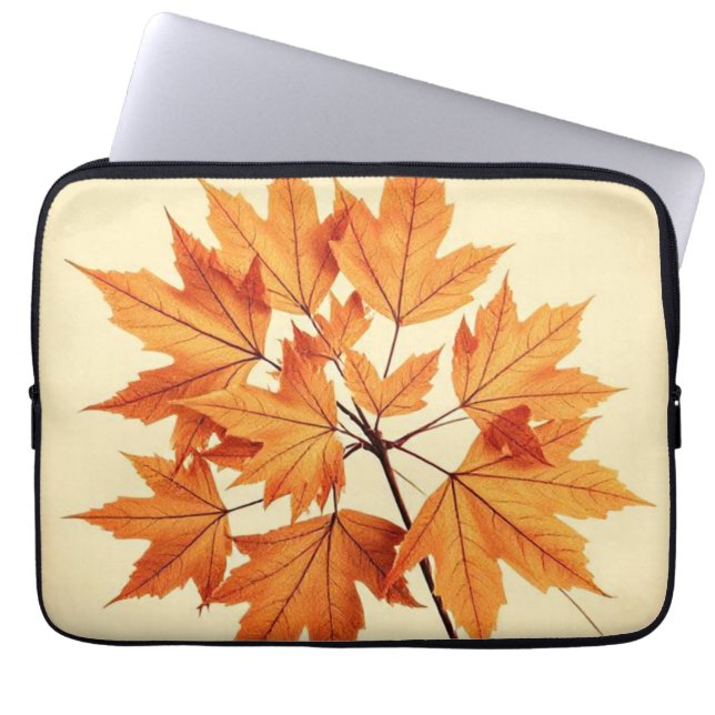 Autumn Maple Leaf Print: Fall Foliage Laptop Sleeve (Voorkant)