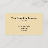 Autumn Maple Leaf Red Herfst Thlek Rustic Visitekaartje (Achterkant)