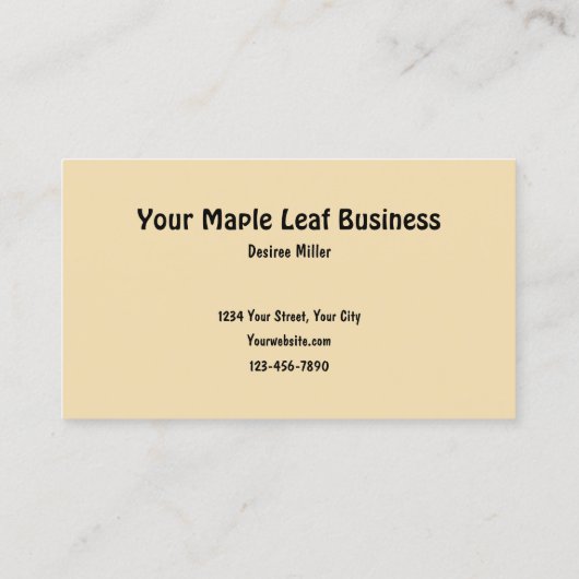 Autumn Maple Leaf Red Herfst Thlek Rustic Visitekaartje (Achterkant)