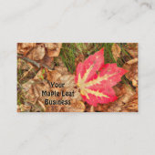 Autumn Maple Leaf Red Herfst Thlek Rustic Visitekaartje (Voorkant)
