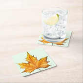 Autumn maple leaf vierkante kartonnen onderzetter (Insitu)