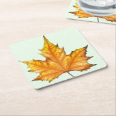 Autumn maple leaf vierkante kartonnen onderzetter (Schuin)