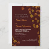Autumn Maple Leaf Wedding Invitation - Brown Kaart (Voorkant)