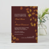 Autumn Maple Leaf Wedding Invitation - Brown Kaart (Staand voorkant)