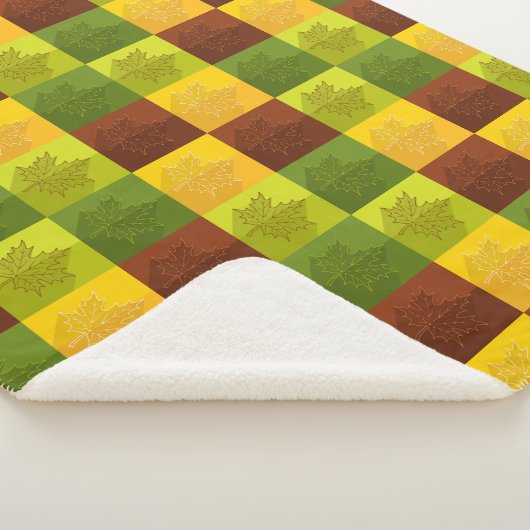 Autumn Maple Leaves, brown, Gold, green Sherpa Deken (3/4)