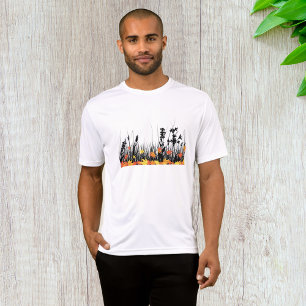 Autumn Maple Leaves en Wild Grass Silhouette T-shirt