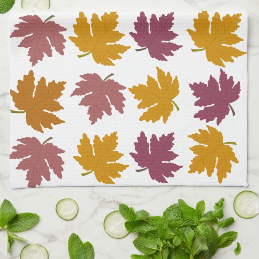 Autumn Maple Leaves Modern  Theedoek (Gevouwen)