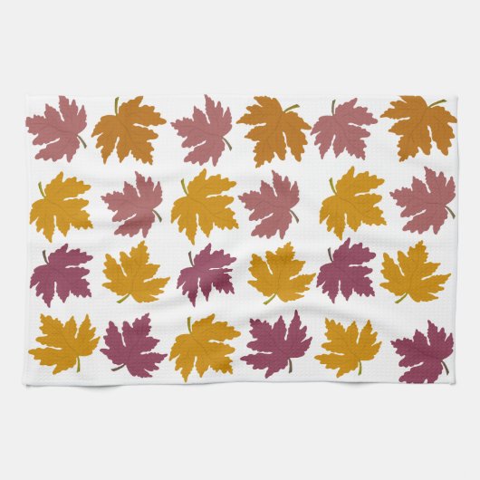 Autumn Maple Leaves Modern  Theedoek (Horizontaal)