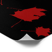 Autumn Maple Leaves op zwarte achtergrond Poster (Hoek)