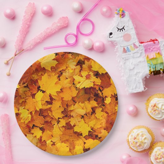 Autumn Maple Leaves Papieren Bordje (Feest)