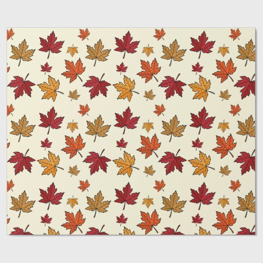 Autumn Maple Leaves Pattern Thanksgiving Gift Cadeaupapier (Vlak)