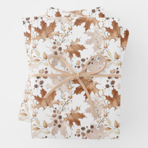 Autumn Maple Leaves Pattern Thanksgiving Inpakpapier Vel